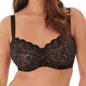 Fantasie Impression Underwire Side Support Bra 36K / 36H Black Ivory